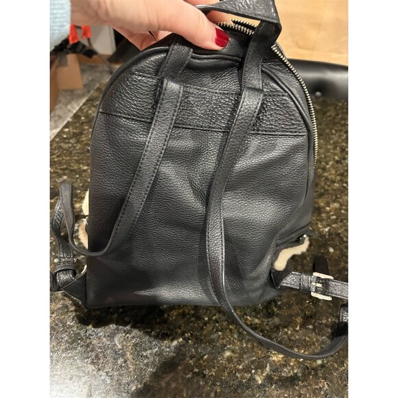 Michael Kors Rhea Zip Backpack Womens Medium Black Pebbled Leather Zip - Picture 4 of 9